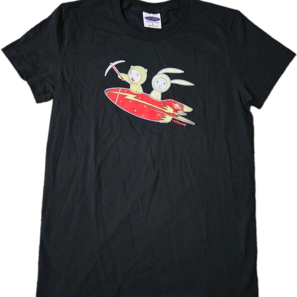 Vintage 2008 Tara McPherson Ace And Ion T Shirt Poster Pop Womens Large Black